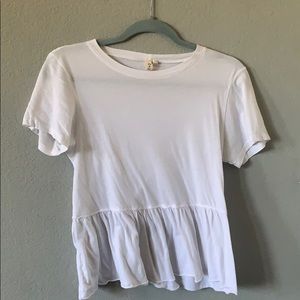 Sky and Sparrow White Peplum Blouse